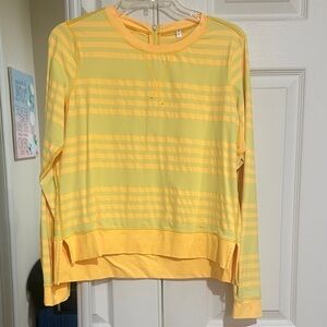 Lulu🍋Yellow Striped Long Sleeve Top size 8